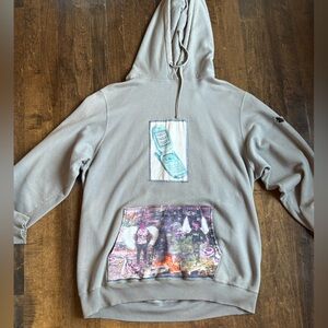 Gray Hoodie with Patches